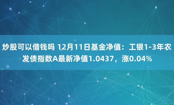 炒股可以借钱吗 12月11日基金净值：工银1-3年农发债指数A最新净值1.0437，涨0.04%