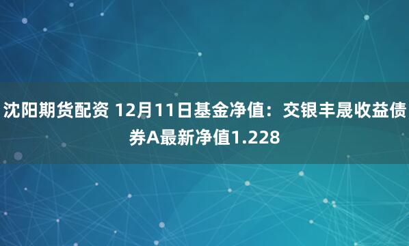 沈阳期货配资 12月11日基金净值：交银丰晟收益债券A最新净值1.228