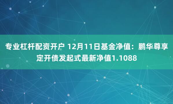 专业杠杆配资开户 12月11日基金净值：鹏华尊享定开债发起式最新净值1.1088